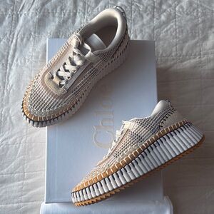 NEW Chloé Nama Stitch Walking Sneakers, Size 38